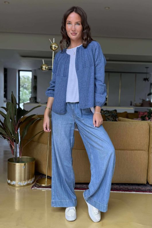 Laundry B Wicklow Fine Knit Throw On Cardigan Denim /15 *pre order approx 1 week